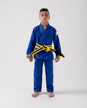 Charger l'image dans la galerie, Kimono bjj (gi) kingz kid's kore bleu avec ceinture blanche