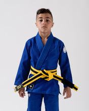 Charger l'image dans la galerie, Kimono bjj (gi) kingz kid's kore bleu avec ceinture blanche