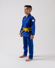 Charger l'image dans la galerie, Kimono bjj (gi) kingz kid's kore bleu avec ceinture blanche