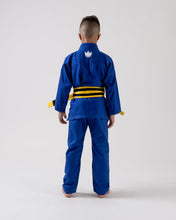Charger l'image dans la galerie, Kimono bjj (gi) kingz kid's kore bleu avec ceinture blanche
