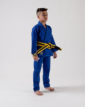 Charger l'image dans la galerie, Kimono bjj (gi) kingz kid's kore bleu avec ceinture blanche