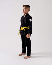Charger l'image dans la galerie, Kimono bjj (gi) kingz kid's kore noir avec ceinture blanche