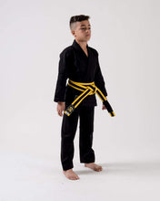 Charger l'image dans la galerie, Kimono bjj (gi) kingz kid's kore noir avec ceinture blanche