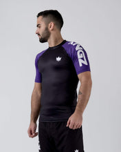 Carregar imagem no visualizador da galeria, Rashguard Kingz classificou a manga curta de desempenho - roxo