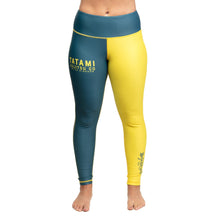 Cargar imagen en el visor de la galería, Tatami Ladies Supply Co Navy Grappling Leggings- Azul Marino-Amarillo