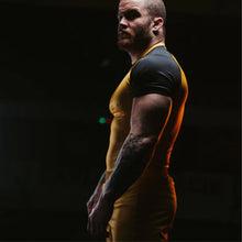 Load image into Gallery viewer, Progress profile rashguard- yellow gold