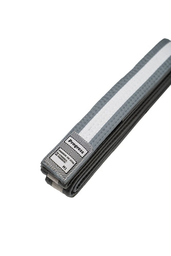 Cintos de tira pretos cinza de BJJ com faixa branca