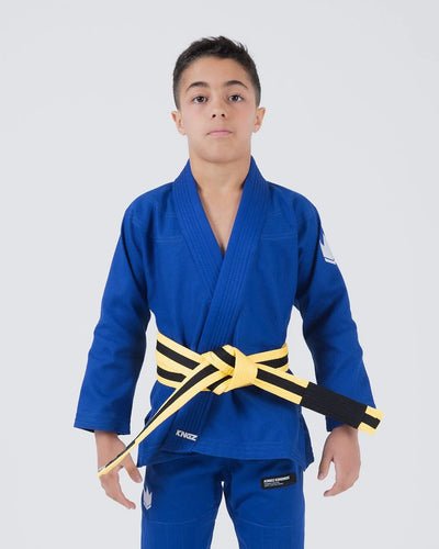 Kimono BJJ (GI) Kingz Kore Youth 2.0. Azul com cinto branco