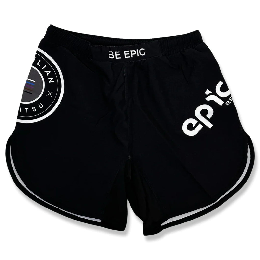 Shorts épicos de agarrar 2.0 (cintura elástica) preto fosco