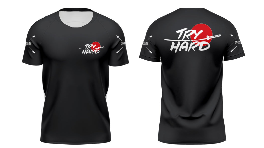 Rashguard Kids Try Hard manche courte- Noir