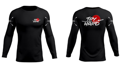 Rashguard Try Hard manga comprida- preto