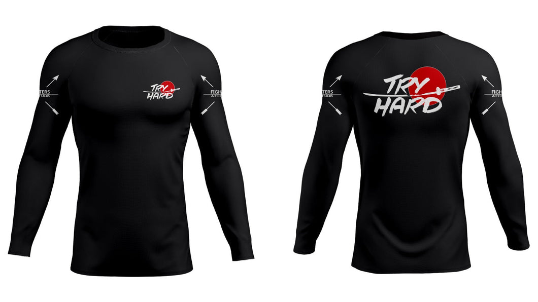 Rashguard Kids Try Hard Manga Larga- Negro