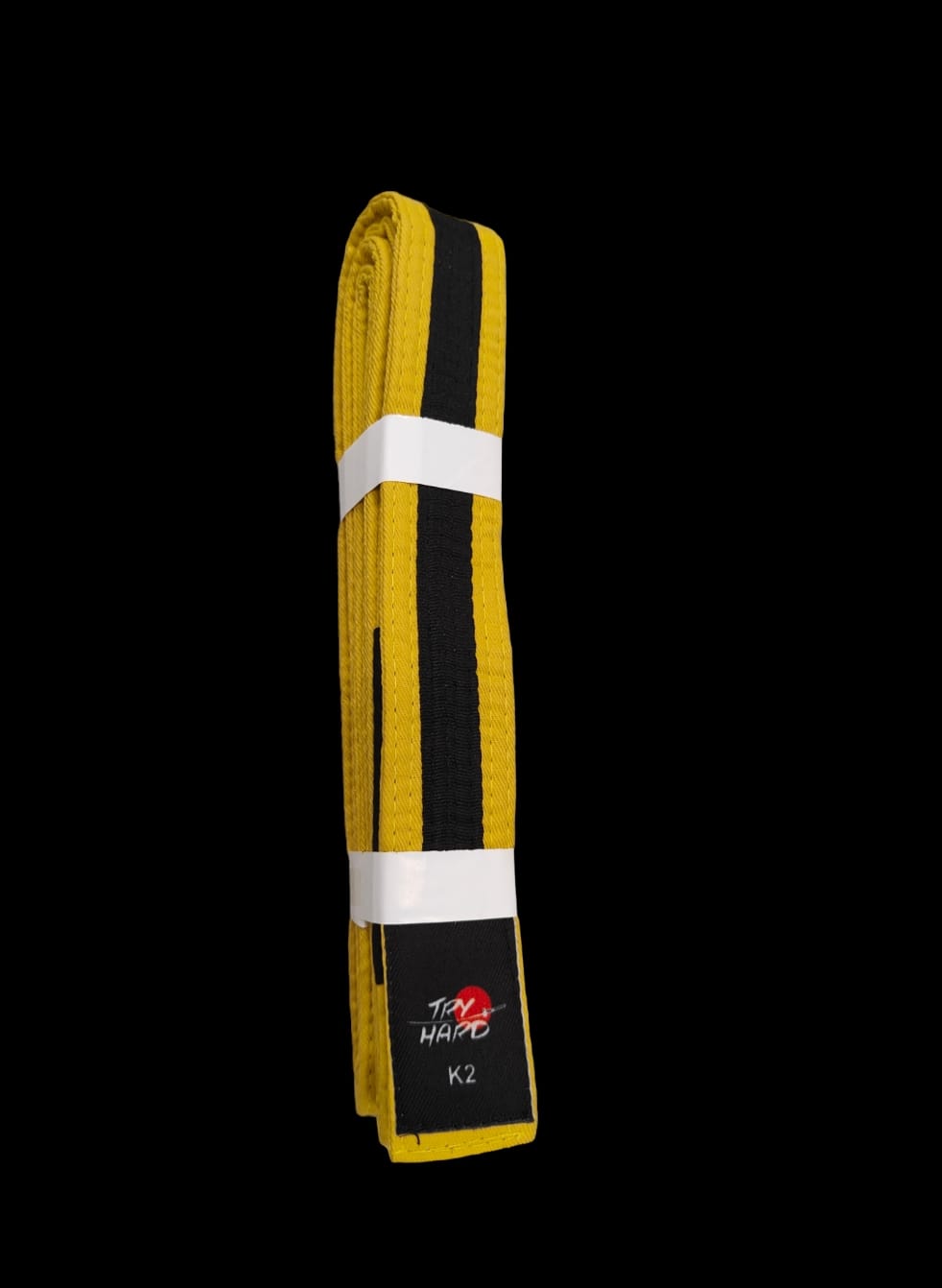 kids bjj belts Try hard-yellow/ black