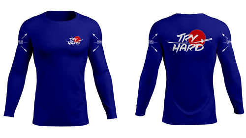 Rashguard Try Hard langarm- Blau