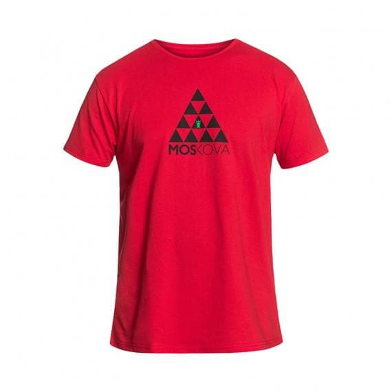 Moskova Tee Poly Triangles- Rojo- Negro - StockBJJ