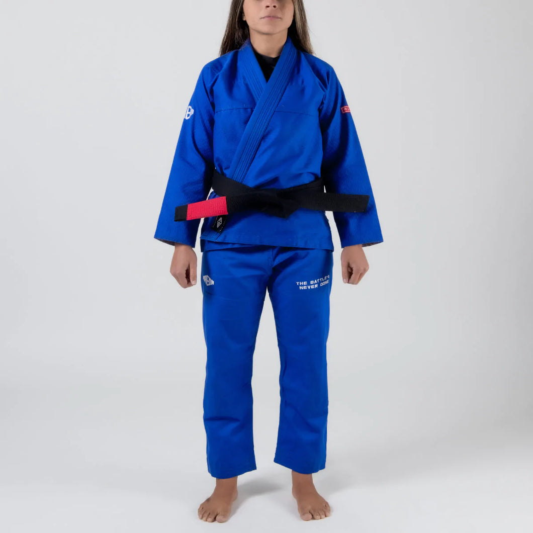 Kimono BJJ (Gi) Maeda Red Label 3.0 azul para mujer - CINTURÓN BLANCO INCLUIDO