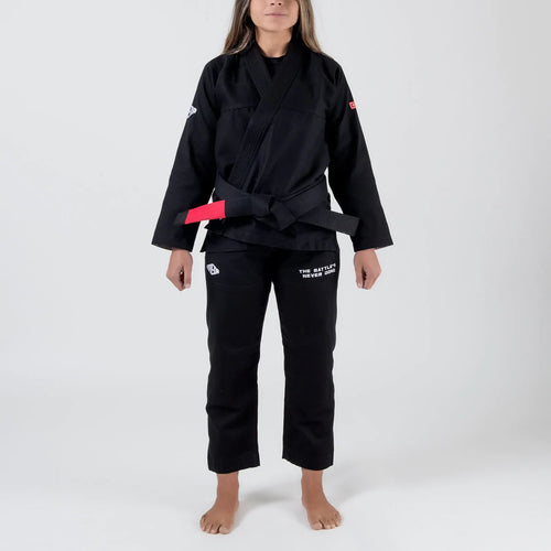 Kimono BJJ (GI) Maeda Red Label 3.0 noir pour femmes - ceinture blanche incluse