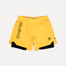 Charger l&#39;image dans la galerie, Progress - Shorts hybrides de profil - jaune or
