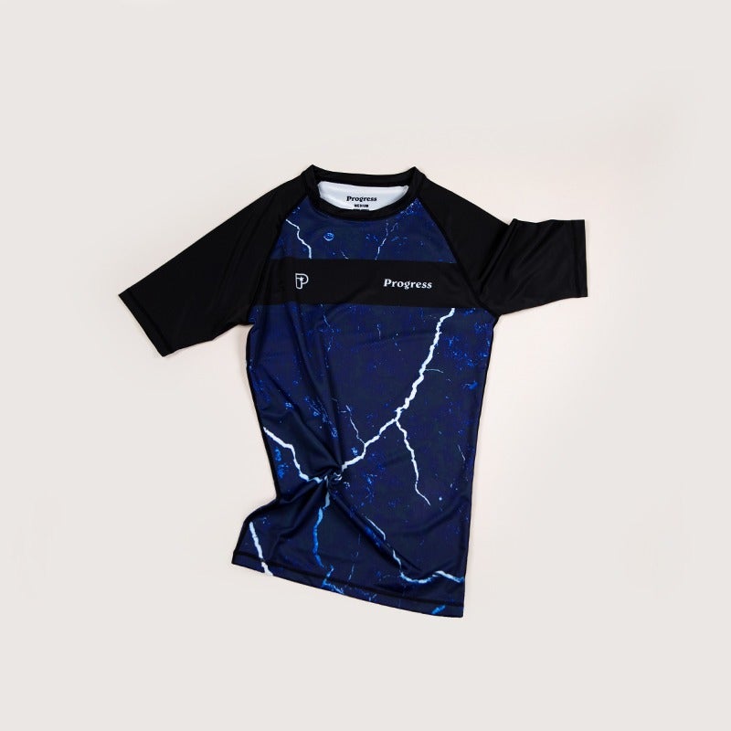 Progresso Rashguard de mármore azul