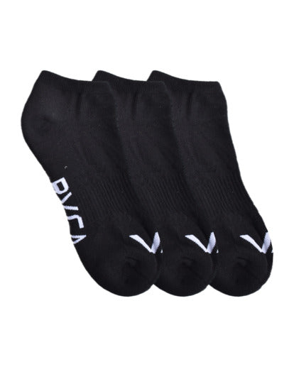 3 RVCA Pack Va Sport Logo Super No-Show- schwarz