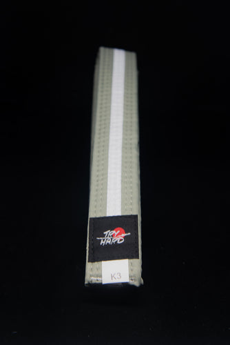 BJJ kids Belts Try Hard- Grey / White