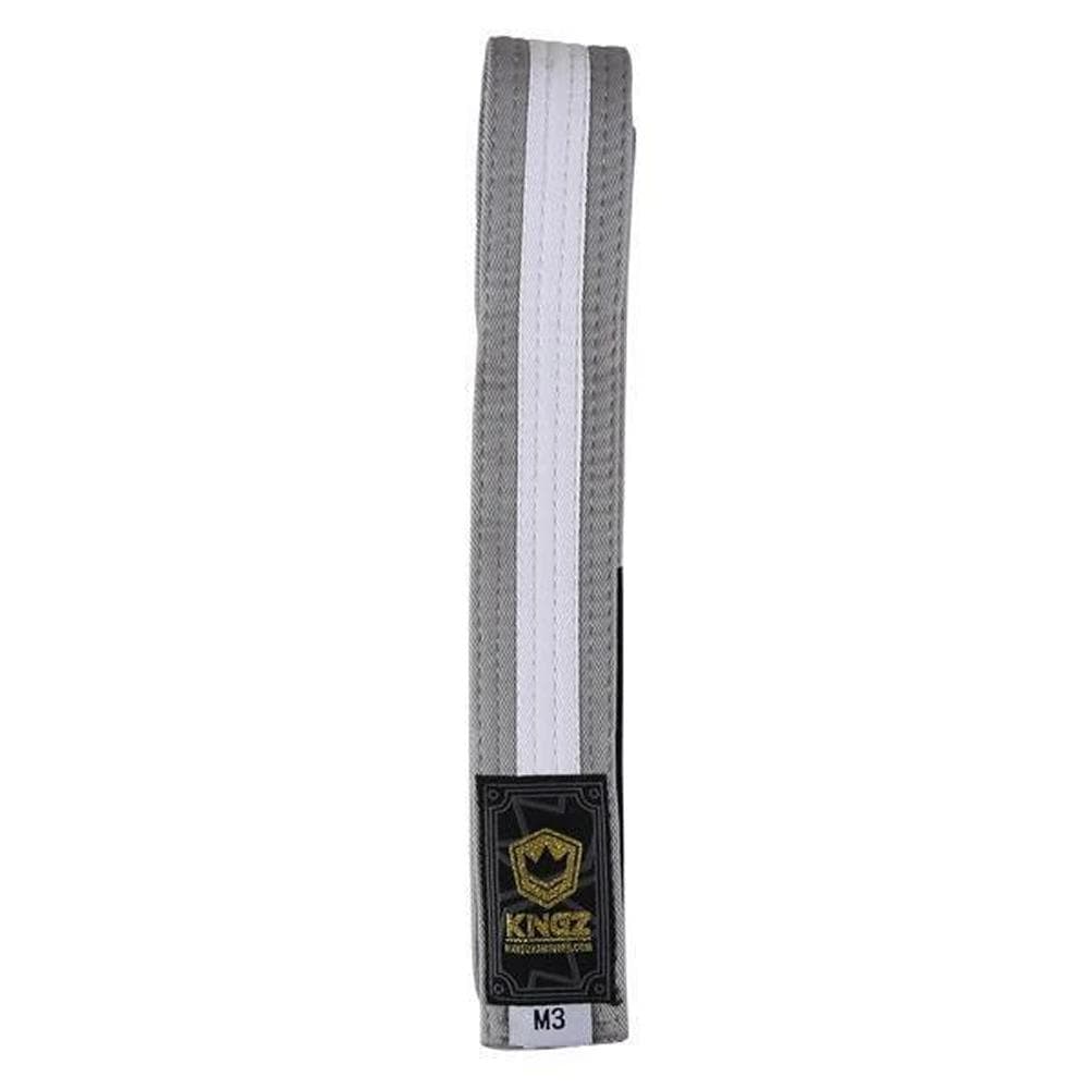 Cinturones para niños Kingz - Gris con línea blanca