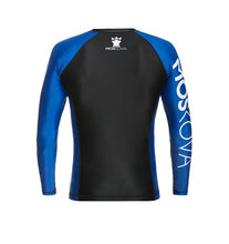 Carregar imagem no visualizador da galeria, 2022 Rashguard Moskova Treinando Top-Manga- Black Blue
