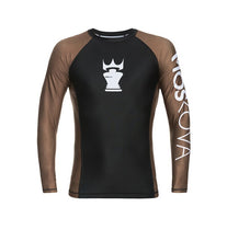 Cargar imagen en el visor de la galería, 2022 Rashguard Moskova Training Top- Manga Larga- Negro Marrón
