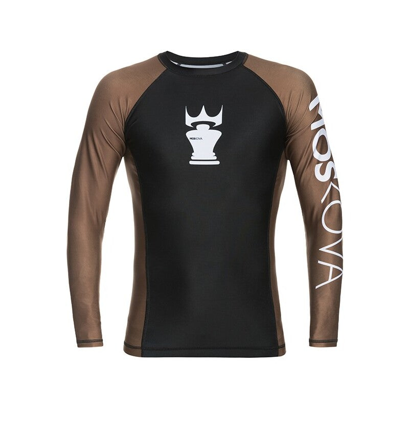 2022 Rashguard Moskova Training Top-Manga-Brown-Schwarz